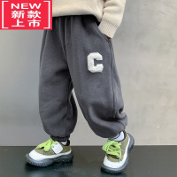 可莉允男童裤子秋冬儿童加绒裤2022新款保暖裤冬装加厚一体绒裤冬季卫裤