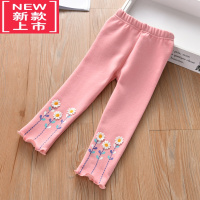 可莉允女童薄绒裤子2022秋冬款小童修身铅笔裤外穿宝宝一体绒保暖打底裤保暖裤