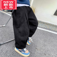 可莉允男童裤子秋冬儿童加绒裤2022新款保暖裤冬装加厚一体绒裤炸街冬季