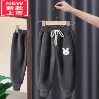 可莉允儿童秋冬加绒长裤男女童一体绒裤子宝宝外穿保暖裤童装新款条绒裤