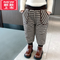可莉允女童加绒裤子2022新款儿童洋气保暖休闲裤宝宝棉裤冬季加厚外穿保暖裤