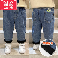可莉允板牙男童加绒牛仔裤冬装秋冬款婴儿童装宝宝小童小童长裤子保暖潮保暖裤