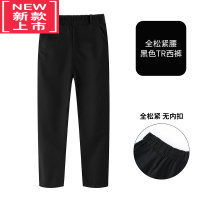 可莉允儿童加绒西裤男童西装裤藏青黑色小学生保暖校服裤女童正装裤秋冬保暖裤