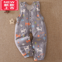 可莉允婴儿背带裤 男女宝宝加厚内穿保暖棉裤 儿童开裆长裤子秋冬季保暖裤