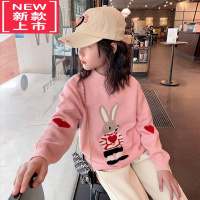 可莉允儿童卡通毛衣秋冬装新款2022中大童冬季加厚打底衫女童圆领针织衫