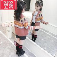 可莉允香港女童针织开衫毛衣2022新款小女孩韩版春秋超洋气外套薄款