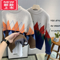 可莉允卡芙恰恰童装 中大童韩版圆领针织衫2022冬款时尚保暖毛衣潮