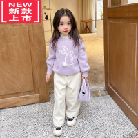 可莉允女童毛衣2022秋冬季新款儿童时髦保暖上衣潮宝宝洋气百搭甜美衣服