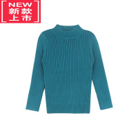 可莉允大耳象童装铺女童小坑条中领打底毛衣2022冬季新款上衣女宝内搭