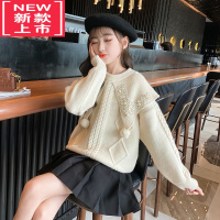 可莉允女童毛衣秋冬季加绒加厚中大儿童毛衣针织打底衫冬装2022新款洋气