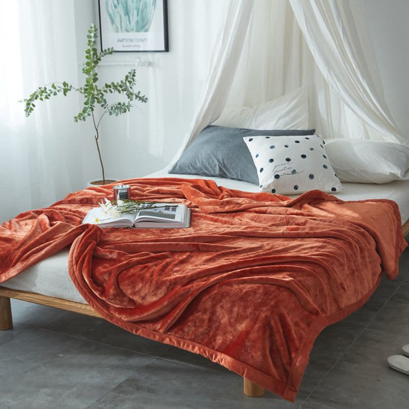 法兰绒毛毯空调毯夏季单双人薄毯子珊瑚绒毯加大床单被子毛巾被图片