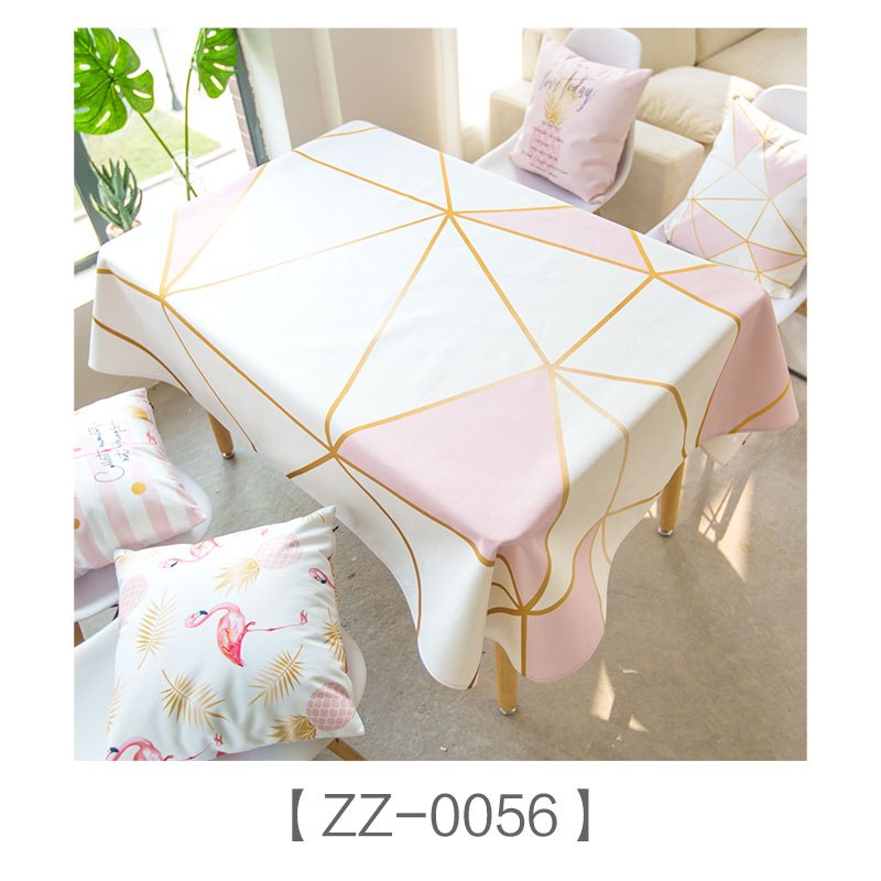 北欧粉色小清新餐桌布茶几台布长方形圆桌厚盖巾布
