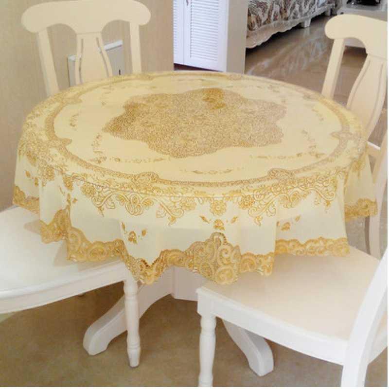 加厚圆桌桌布塑料大圆形餐桌布西餐桌布pvc防水防油防烫免洗