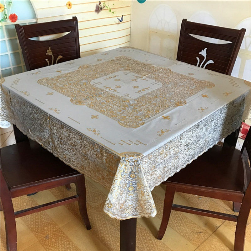 正方形桌布八仙桌台布田园防水免洗餐桌布方桌麻将盖布