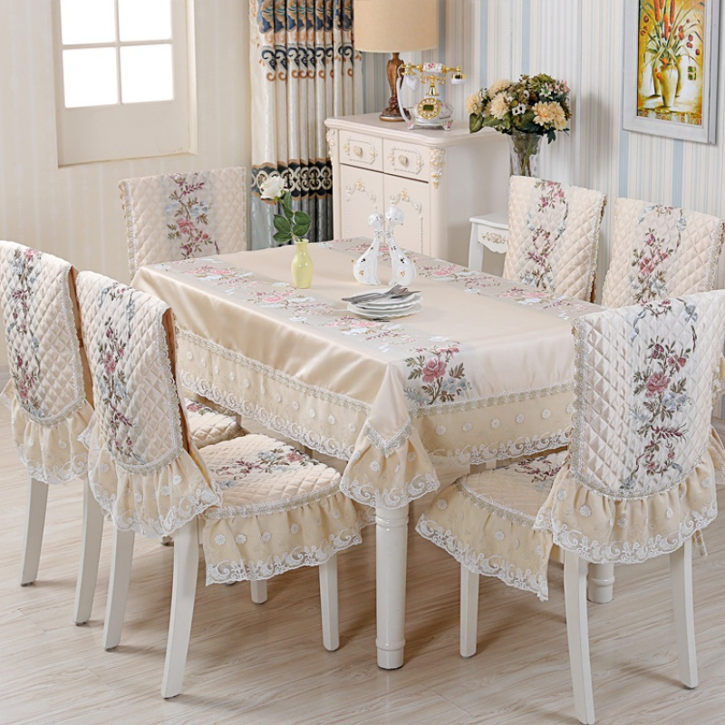 桌布椅套布艺餐桌布家用中式通用椅子套罩简约现代餐椅垫套装