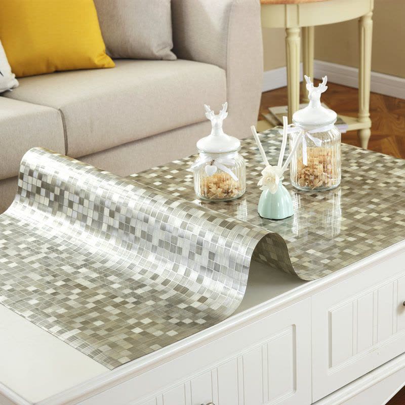 定制简约现代不透明防水桌布茶几桌布餐桌垫茶几垫长方形塑料桌垫图片