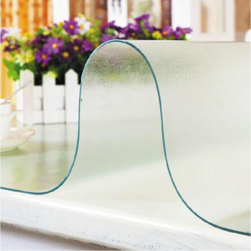 沃60*60正方形软玻璃透明PVC桌布防水圆桌桌子布环保餐桌布茶几桌图片