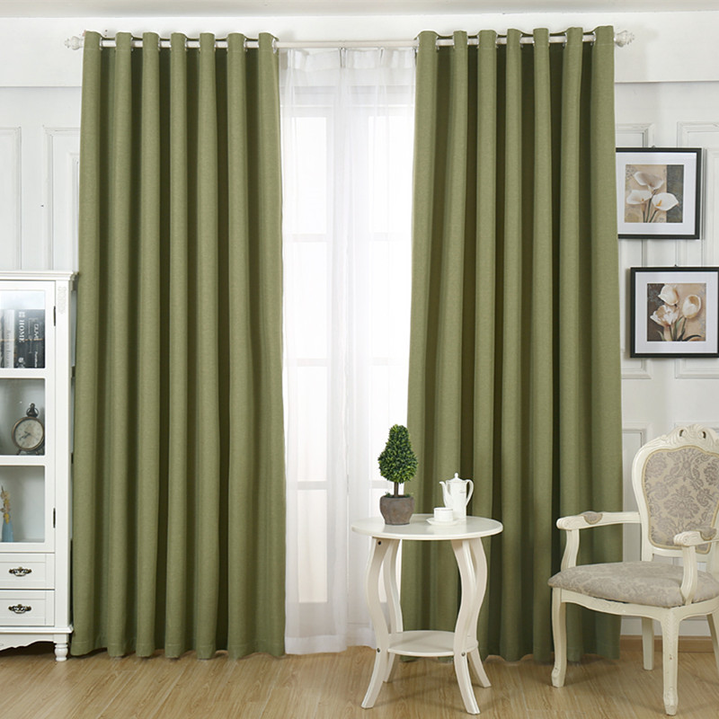 纯色棉麻风窗帘成品简约现代定制亚麻风遮阳遮光窗帘布料卧室客厅