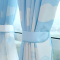 简约现代布艺蓝色窗帘成品布料客厅卧室儿童落地窗飘窗定制地中海