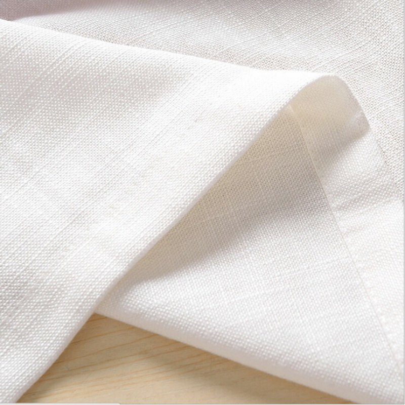 北欧风格棉麻窗帘加厚白色亚麻布成品半遮光卧室客厅简约现代