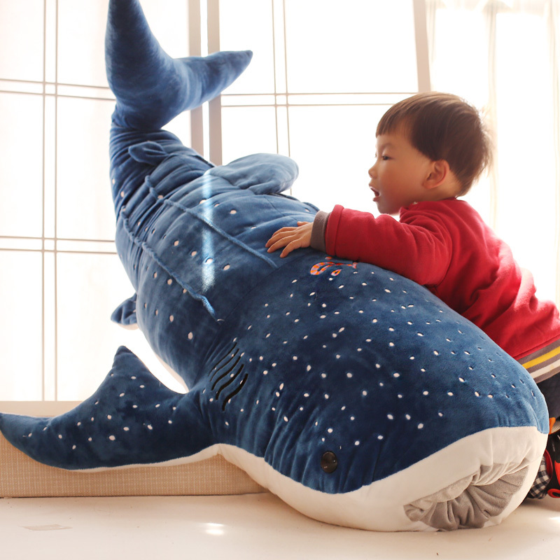 卡通毛绒玩具 鲸鱼大布娃娃靠垫 大号鲨鱼蓝鲸儿童抱枕公仔