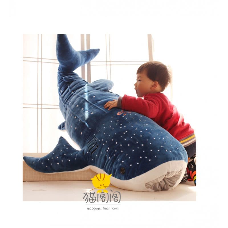 卡通毛绒玩具 鲸鱼大布娃娃靠垫 大号鲨鱼蓝鲸儿童抱枕公仔图片