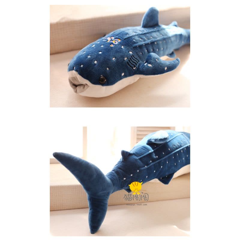卡通毛绒玩具 鲸鱼大布娃娃靠垫 大号鲨鱼蓝鲸儿童抱枕公仔图片