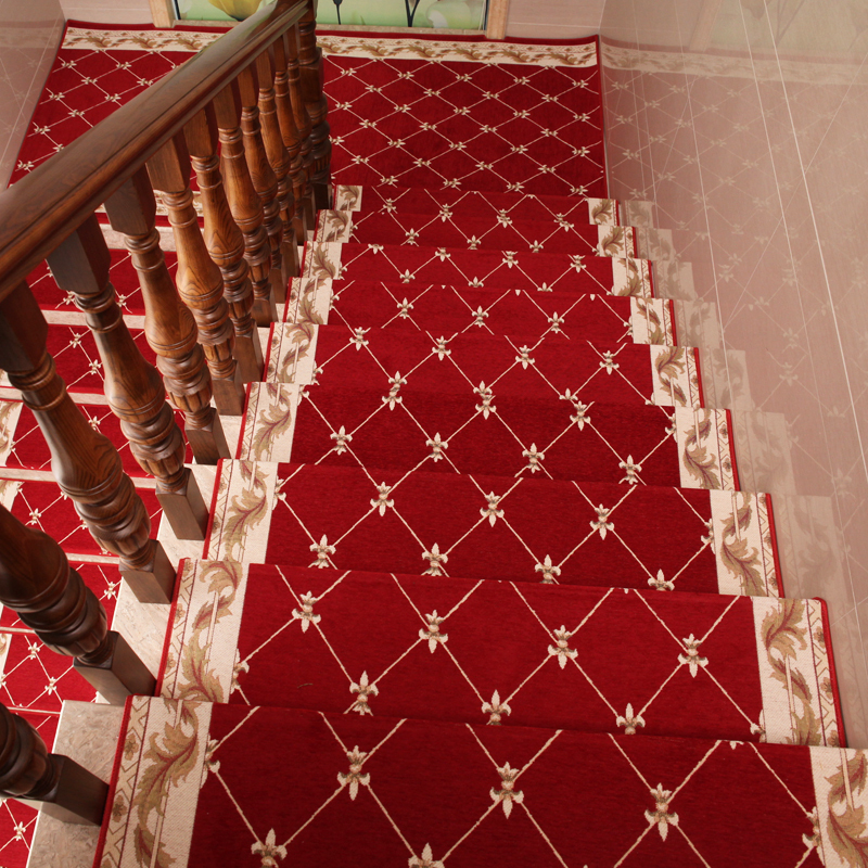 欧式楼梯踏步垫免胶自粘防滑实木楼梯长方形地垫家用满铺转角地毯