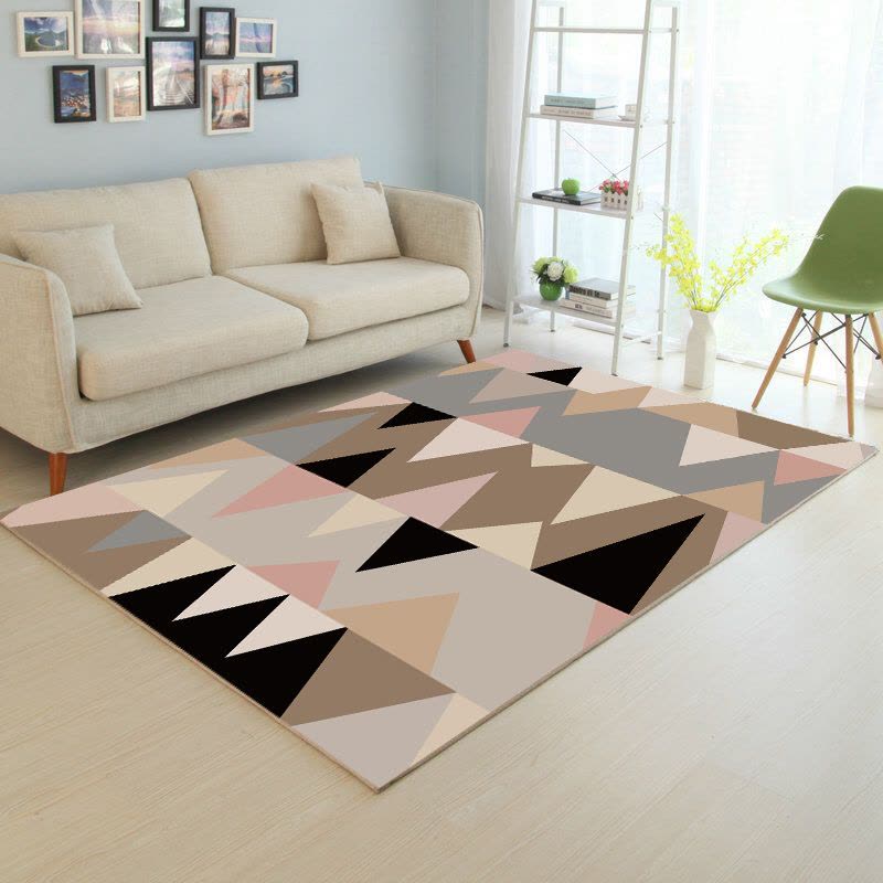 简约现代北欧抽象地毯客厅沙发茶几地毯卧室长方形床边满铺样板间图片