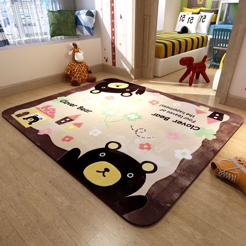 环保卡通地毯儿童房卧室床边毯客厅茶几加厚宝宝爬行垫可机洗图片