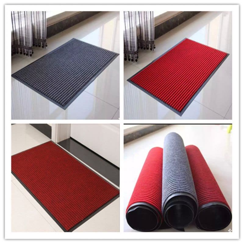PVC复合地垫双条纹地毯 卷材定制裁剪门垫厨房门口吸水防滑地垫图片