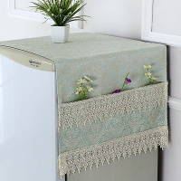 欧式布艺单开门双开门冰箱防尘罩子空调盖巾 对开门冰箱罩巾盖布