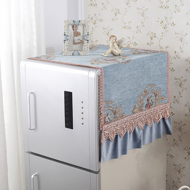 欧式雪尼尔冰箱罩防尘罩对开门单开门布艺冰箱巾盖巾冰箱套防尘布