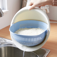 北欧风双层加厚沥水篮厨房洗菜沥水盆 淘米箩水果蔬菜盆 果盆果盘