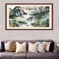 墙贴字画书房卧室3d自粘山水风景画宿舍背景客厅电视墙装饰贴纸