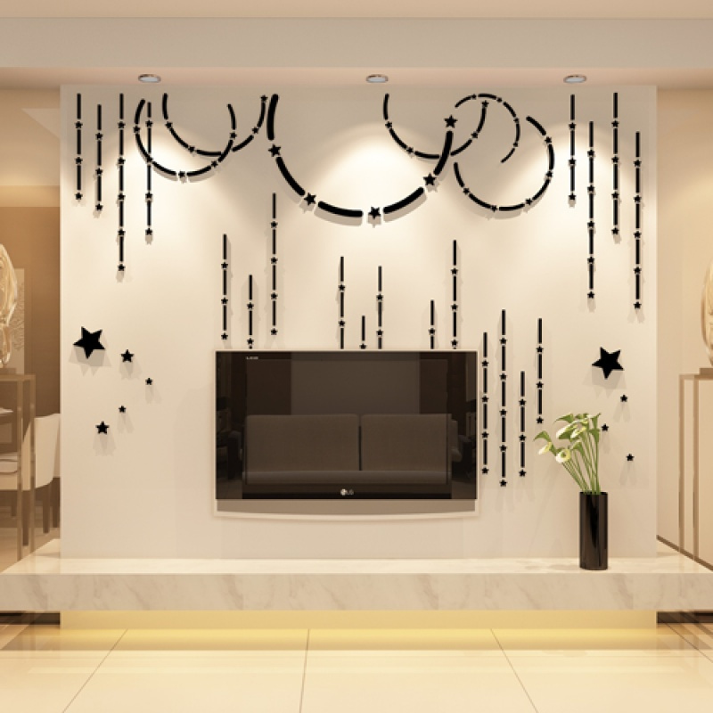 亚克力镜面3d立体墙贴客厅电视沙发背景影视墙卧室璀璨墙饰装饰画