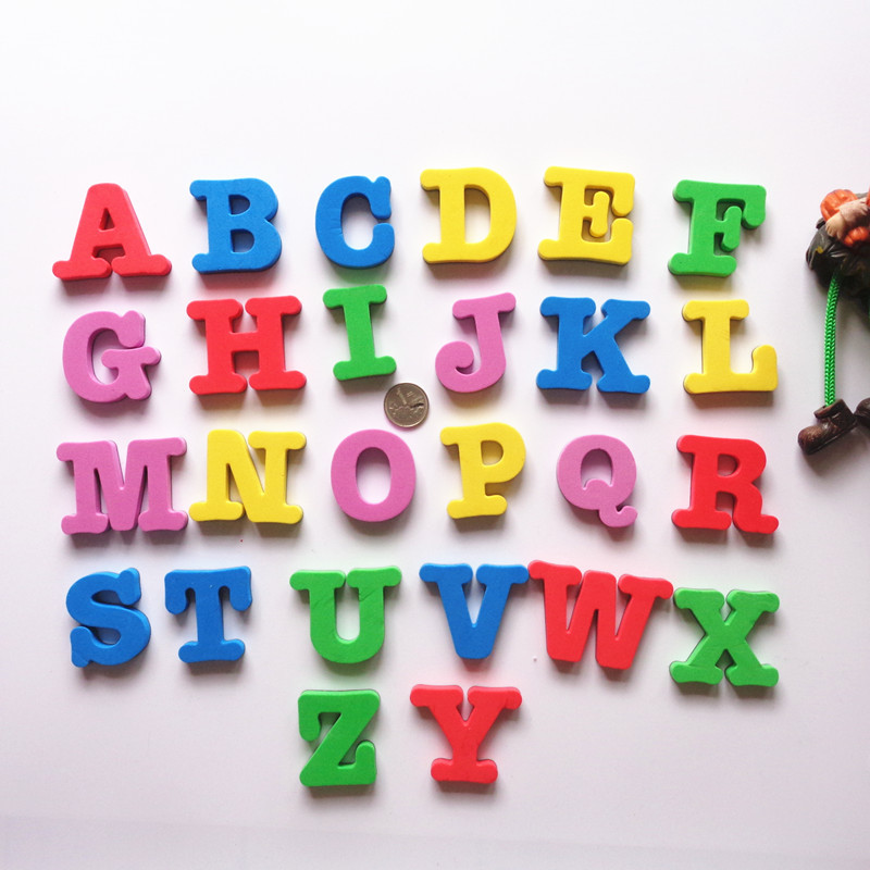 26个大小英文字母磁性冰箱贴数字幼儿早教白板贴abc磁铁磁贴