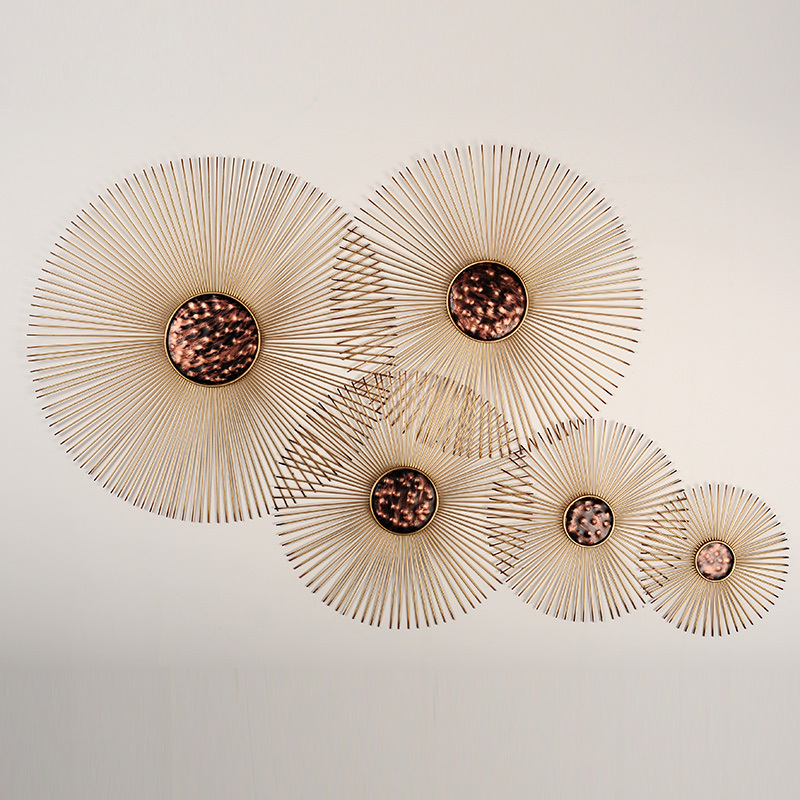 中式铁艺墙饰壁饰壁挂创意家居客厅电视背景墙挂件太阳花墙面装饰