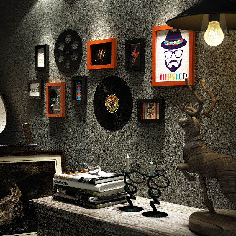 卧室墙上壁饰创意挂件理发店背景墙装饰品直播间墙面复古墙饰壁挂