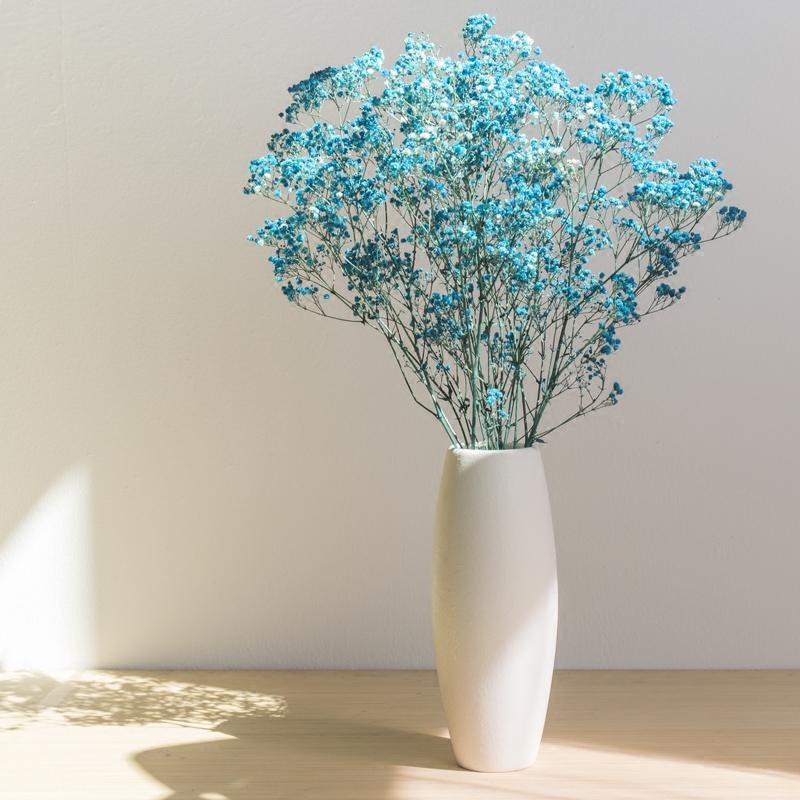 满天星干花花瓶摆件陶瓷小清新客厅插花北欧餐桌装饰白色欧式花器