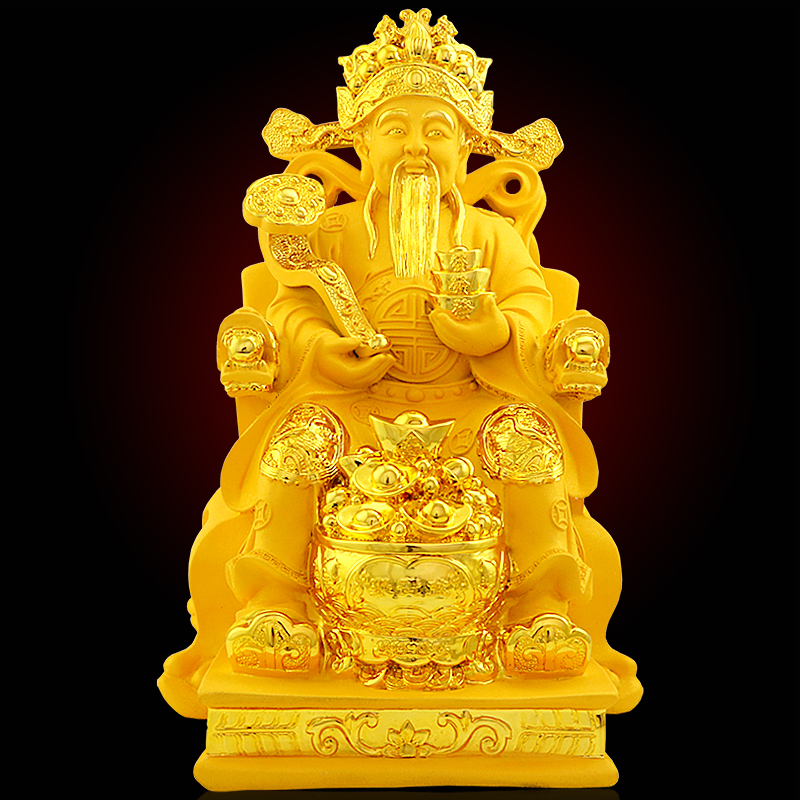 开光招财神摆件佛龛文财神爷房子佛像风水家居装饰客厅乔迁礼品