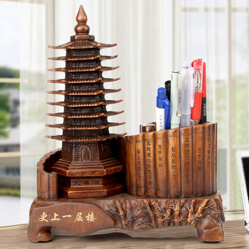 文昌塔笔筒摆件办公室摆设创意家居书房桌面装饰工艺礼品送老师