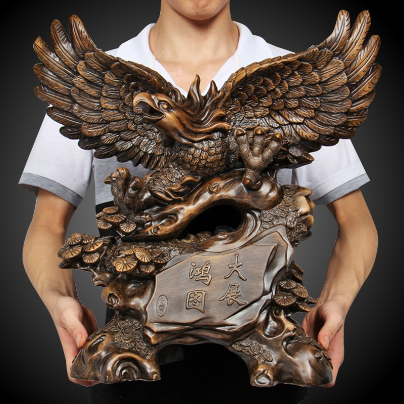 大展宏图老鹰中式摆件猫头鹰办公室桌面工艺品摆设开业招财乔迁礼