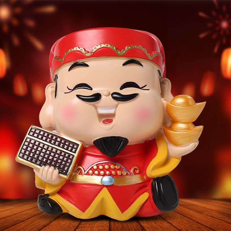Q版财神爷摆件 可爱公仔招财房间平安摆设小装饰品图片