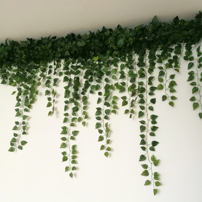 塑料花葡萄叶爬山虎绿叶装饰壁挂假树叶藤条吊顶仿真树藤植物室内