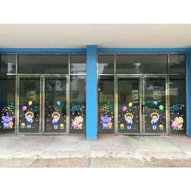 幼儿园玻璃贴纸双面 窗贴创意卡通儿童房防水墙贴装饰门贴画图片