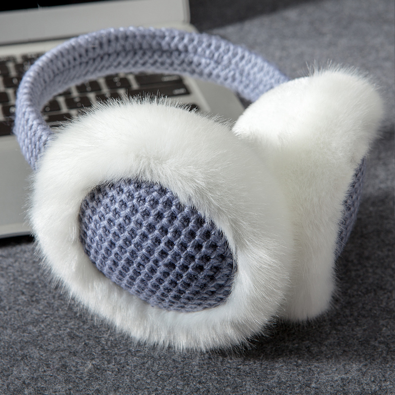 可爱仿兔毛耳罩男女冬耳套针织耳包毛线护耳保暖耳罩耳暖耳捂