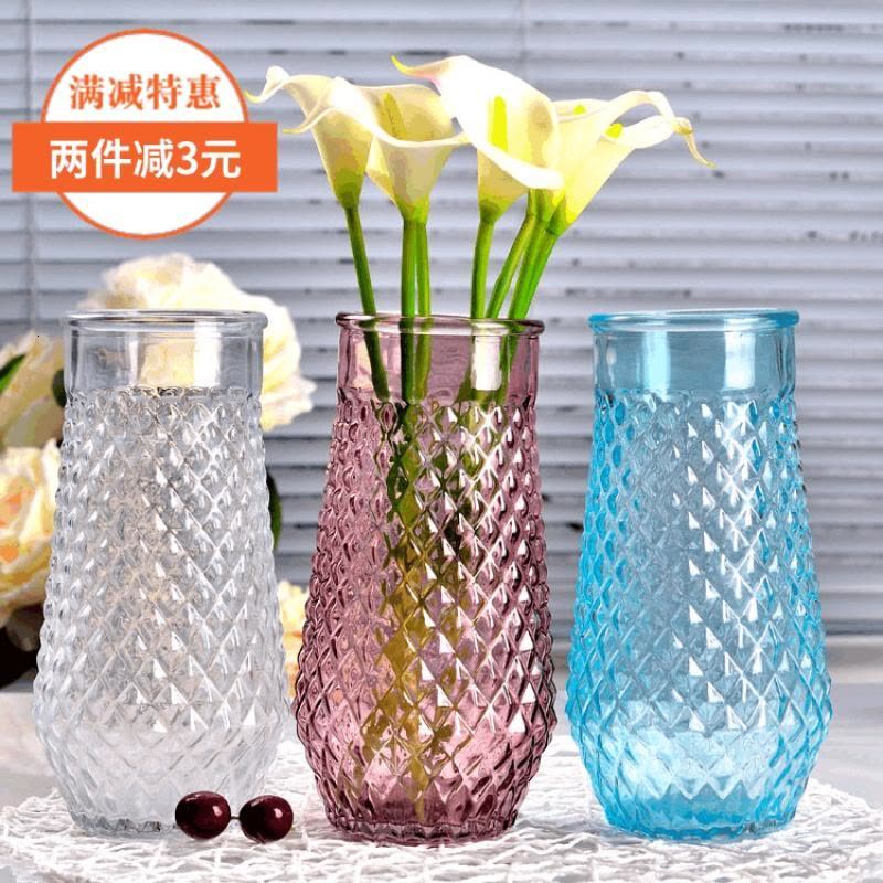 简约现代透明玻璃花瓶 富贵竹水培插花干花玻璃瓶 客厅摆件小清新图片