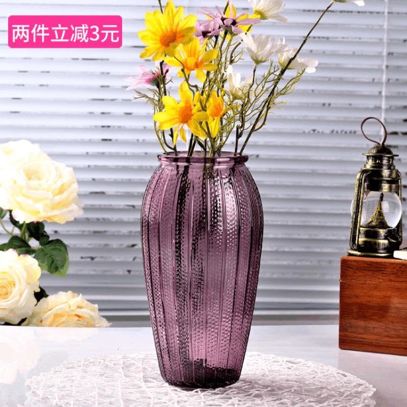 简约现代透明玻璃花瓶 富贵竹水培插花干花玻璃瓶 客厅摆件小清新图片