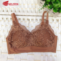 可莉允贝茵婷一片式无钢圈透气蕾丝睡眠文胸无痕调整全罩杯胸罩女士内衣胸罩